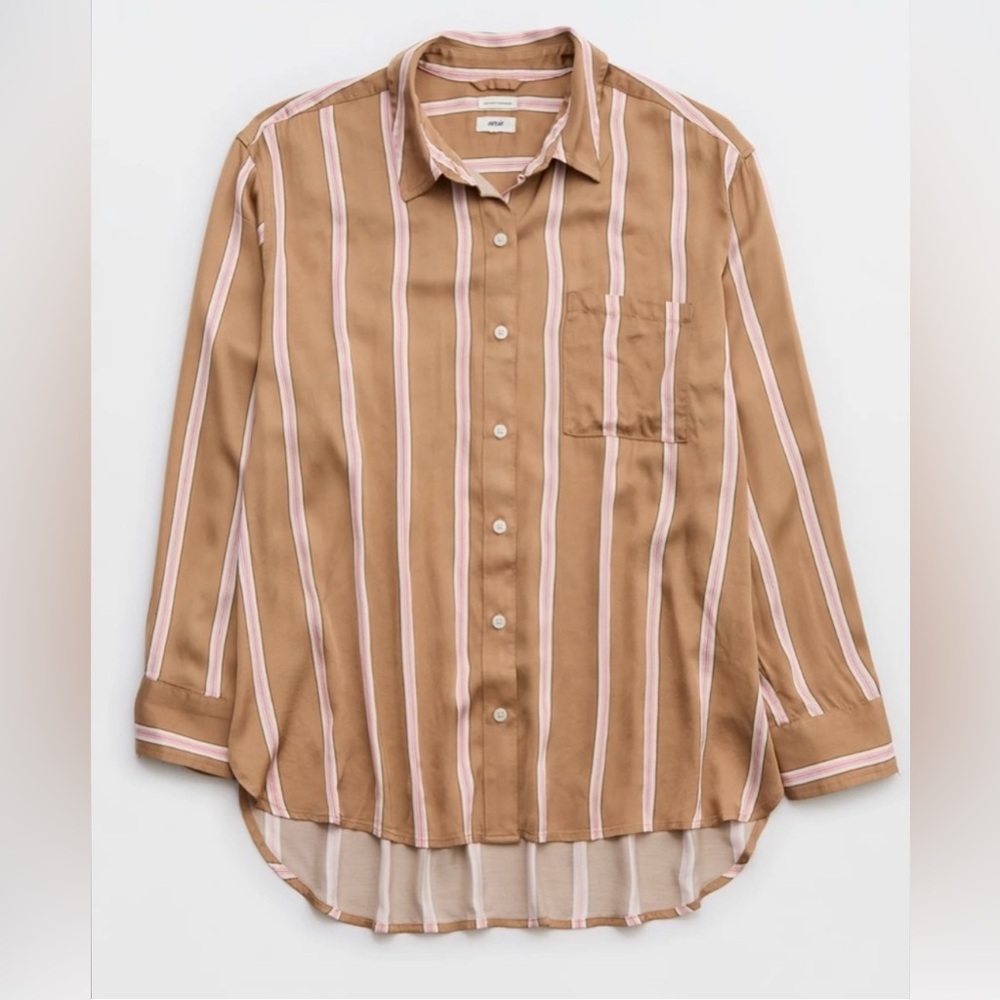 Aerie Satin PJ-To-Party Shirt - Picture 4 of 12